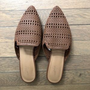 Woven Brown Mules